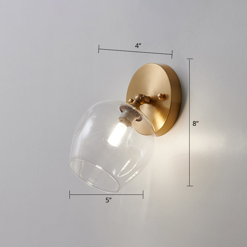 Lisslune | Small Gang Rotatable Wall Lamp Glass Enkel Postmodern Wall Mount Light in Brass