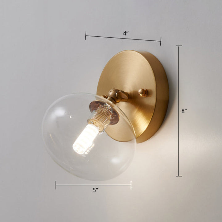 Lisslune | Small Gang Rotatable Wall Lamp Glass Enkel Postmodern Wall Mount Light in Brass