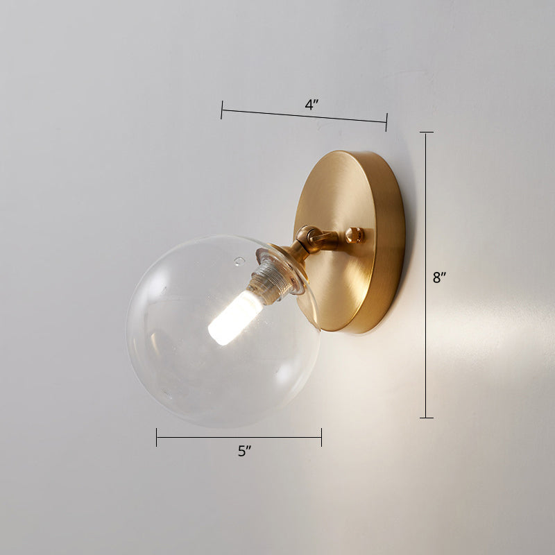 Lisslune | Small Gang Rotatable Wall Lamp Glass Enkel Postmodern Wall Mount Light in Brass