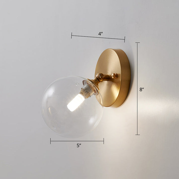 Lisslune | Small Gang Rotatable Wall Lamp Glass Enkel Postmodern Wall Mount Light in Brass