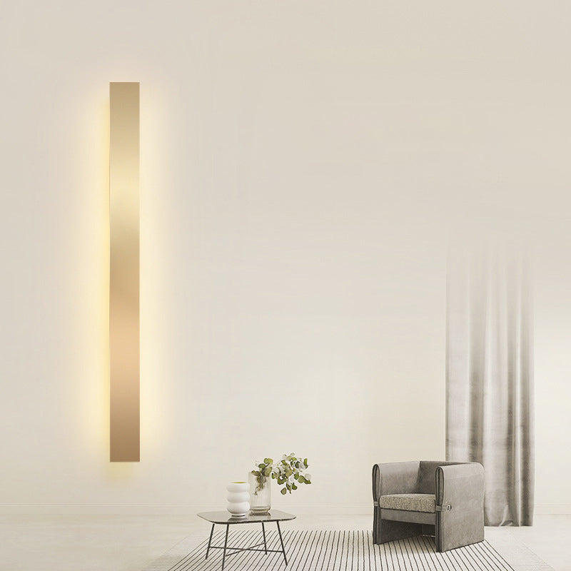 Lisslune | Aluminium Beam-Shaped Flush Wall Sconce Minimalist Gold-Plated LED Wall Lamp for Living Room