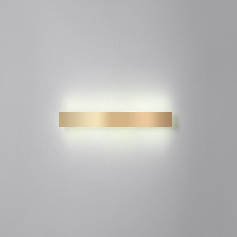 Lisslune | Aluminium Beam-Shaped Flush Wall Sconce Minimalist Gold-Plated LED Wall Lamp for Living Room