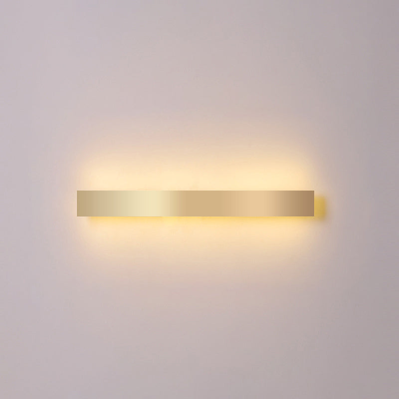 Lisslune | Aluminium Beam-Shaped Flush Wall Sconce Minimalist Gold-Plated LED Wall Lamp for Living Room