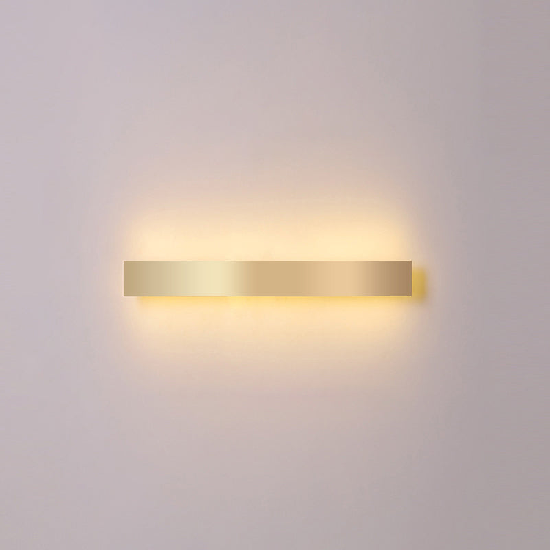 Lisslune | Aluminium Beam-Shaped Flush Wall Sconce Minimalist Gold-Plated LED Wall Lamp for Living Room