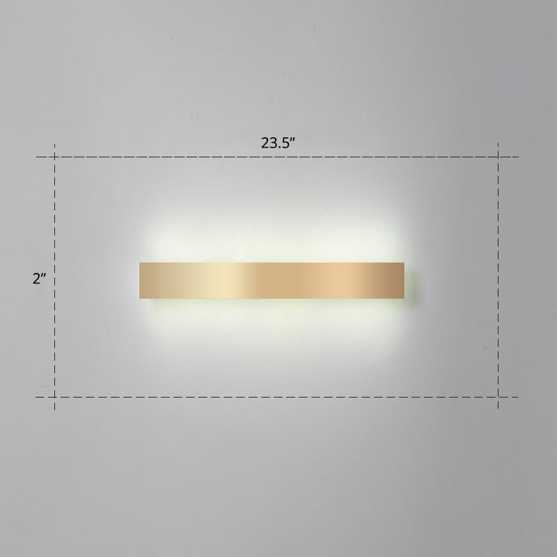 Lisslune | Aluminium Beam-Shaped Flush Wall Sconce Minimalist Gold-Plated LED Wall Lamp for Living Room