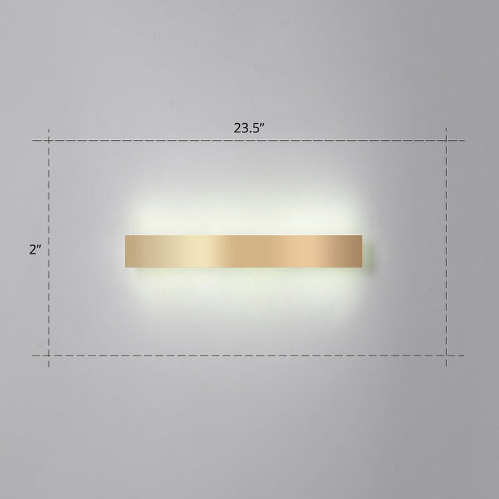 Lisslune | Aluminium Beam-Shaped Flush Wall Sconce Minimalist Gold-Plated LED Wall Lamp for Living Room