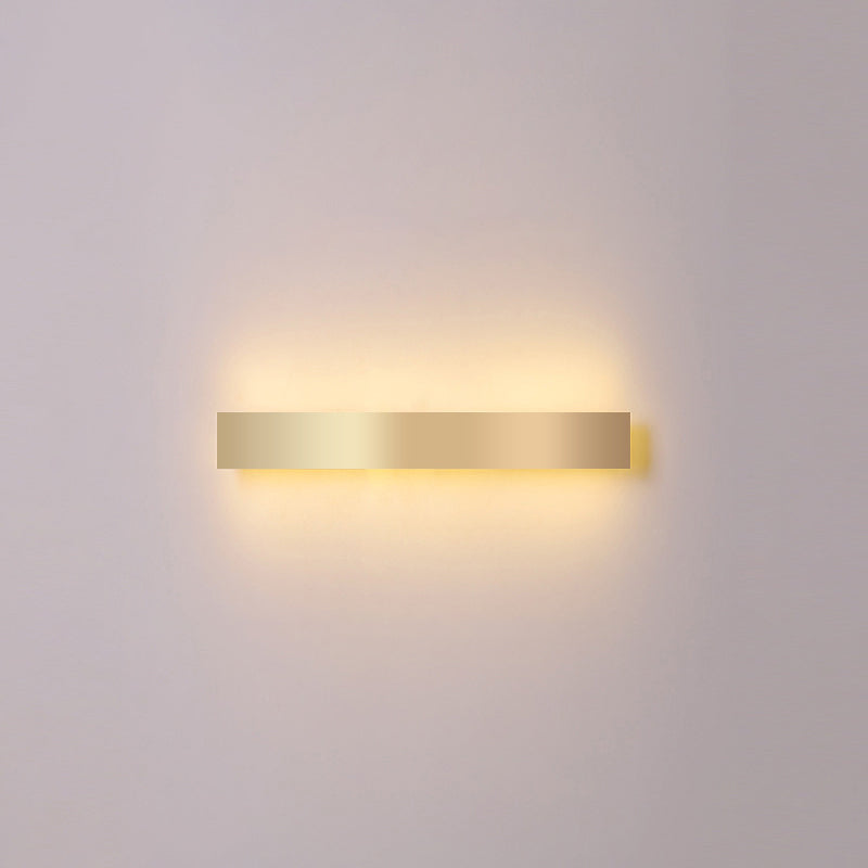 Lisslune | Aluminium Beam-Shaped Flush Wall Sconce Minimalist Gold-Plated LED Wall Lamp for Living Room