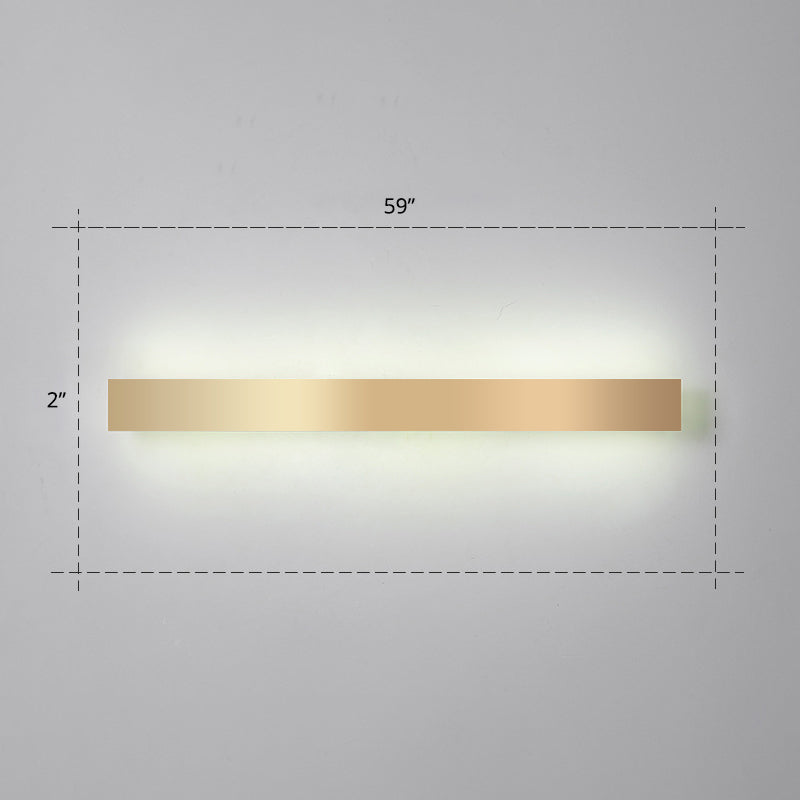 Lisslune | Aluminium Beam-Shaped Flush Wall Sconce Minimalist Gold-Plated LED Wall Lamp for Living Room