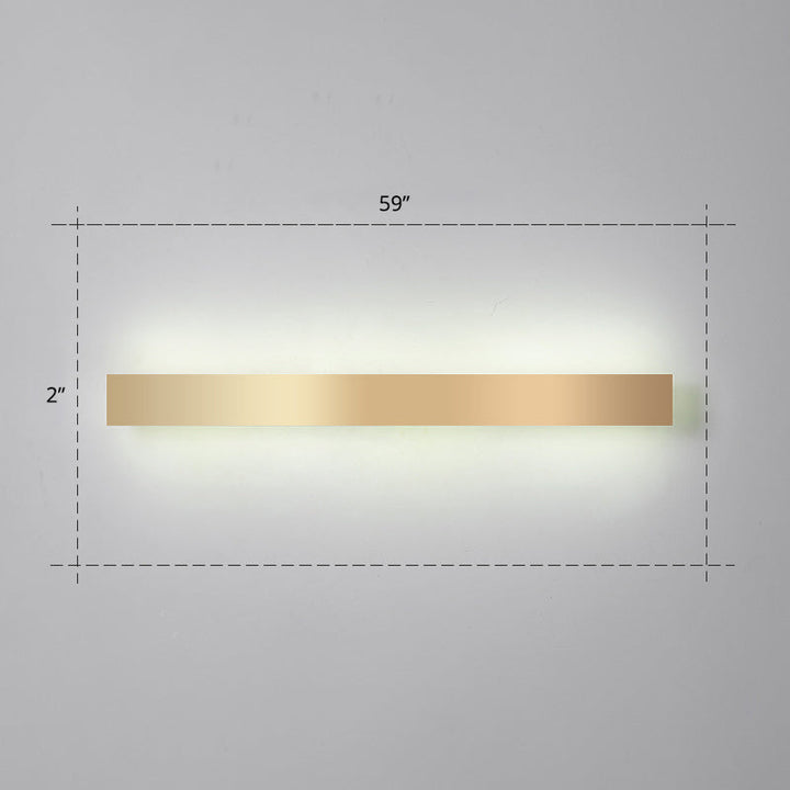 Lisslune | Aluminium Beam-Shaped Flush Wall Sconce Minimalist Gold-Plated LED Wall Lamp for Living Room