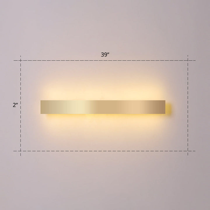 Lisslune | Aluminium Beam-Shaped Flush Wall Sconce Minimalist Gold-Plated LED Wall Lamp for Living Room