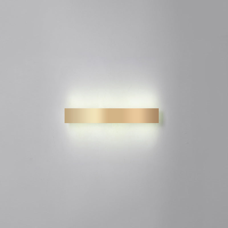 Lisslune | Aluminium Beam-Shaped Flush Wall Sconce Minimalist Gold-Plated LED Wall Lamp for Living Room