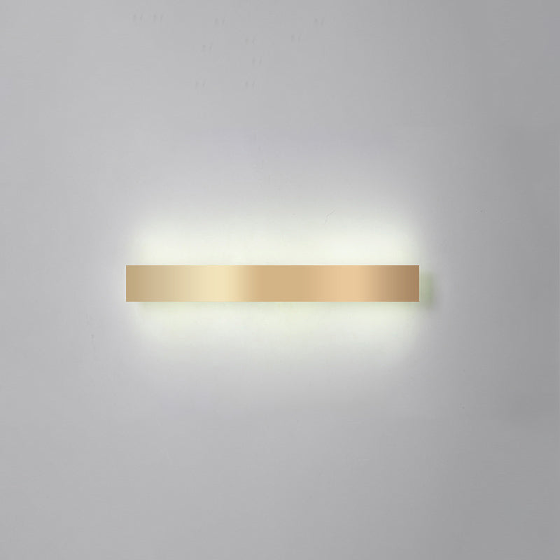 Lisslune | Aluminium Beam-Shaped Flush Wall Sconce Minimalist Gold-Plated LED Wall Lamp for Living Room