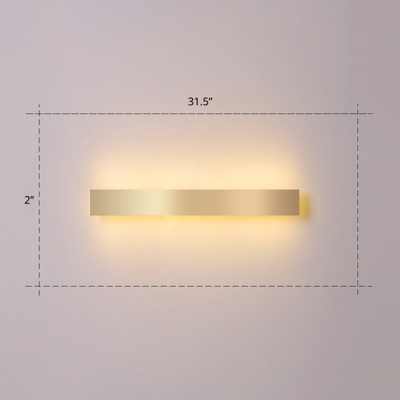 Lisslune | Aluminium Beam-Shaped Flush Wall Sconce Minimalist Gold-Plated LED Wall Lamp for Living Room