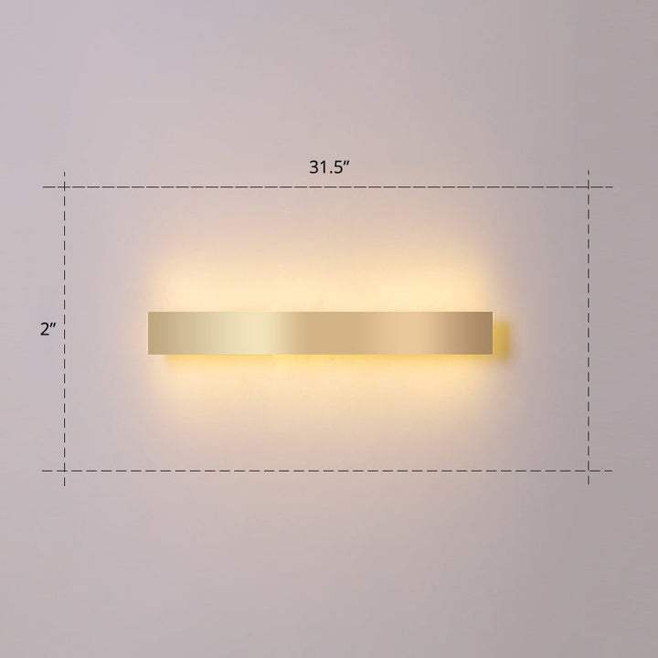 Lisslune | Aluminium Beam-Shaped Flush Wall Sconce Minimalist Gold-Plated LED Wall Lamp for Living Room