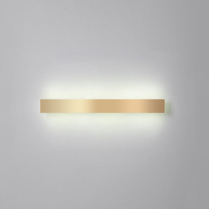 Lisslune | Aluminium Beam-Shaped Flush Wall Sconce Minimalist Gold-Plated LED Wall Lamp for Living Room