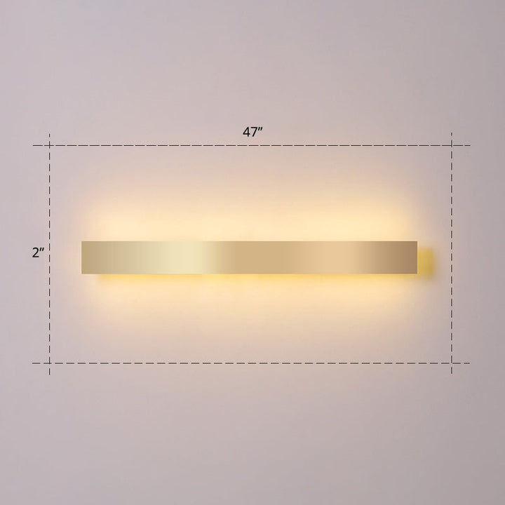 Lisslune | Aluminium Beam-Shaped Flush Wall Sconce Minimalist Gold-Plated LED Wall Lamp for Living Room