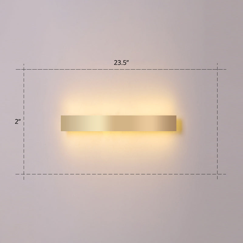 Lisslune | Aluminium Beam-Shaped Flush Wall Sconce Minimalist Gold-Plated LED Wall Lamp for Living Room