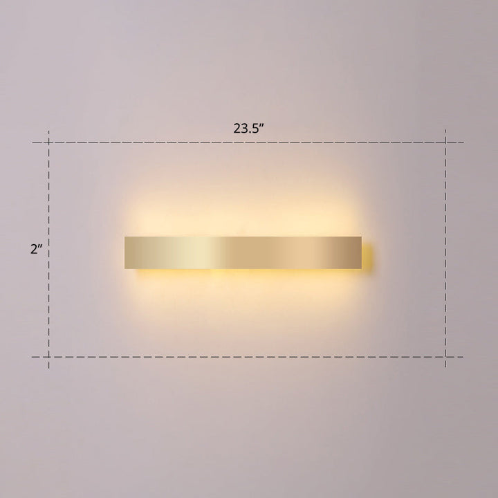Lisslune | Aluminium Beam-Shaped Flush Wall Sconce Minimalist Gold-Plated LED Wall Lamp for Living Room
