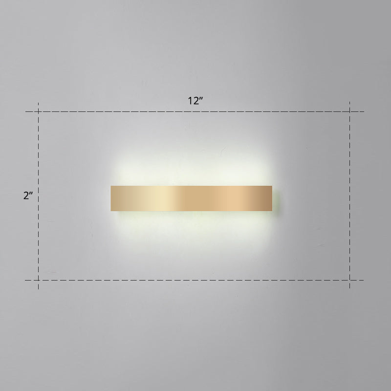 Lisslune | Aluminium Beam-Shaped Flush Wall Sconce Minimalist Gold-Plated LED Wall Lamp for Living Room
