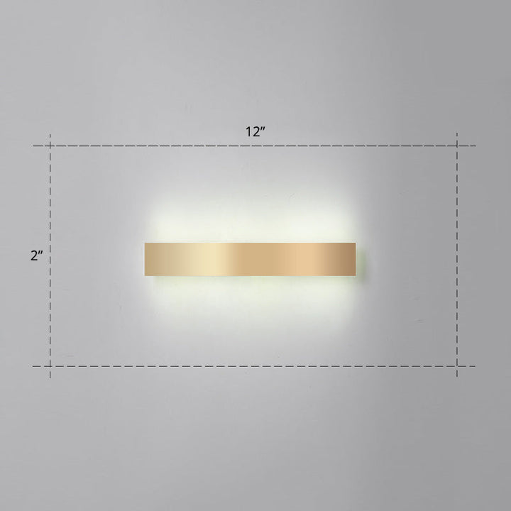 Lisslune | Aluminium Beam-Shaped Flush Wall Sconce Minimalist Gold-Plated LED Wall Lamp for Living Room