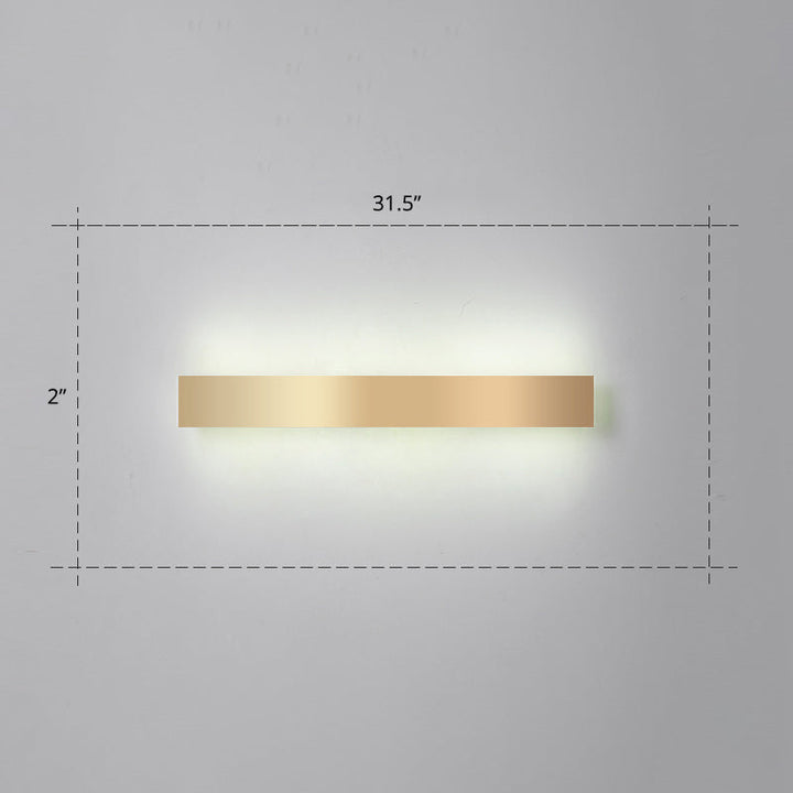 Lisslune | Aluminium Beam-Shaped Flush Wall Sconce Minimalist Gold-Plated LED Wall Lamp for Living Room