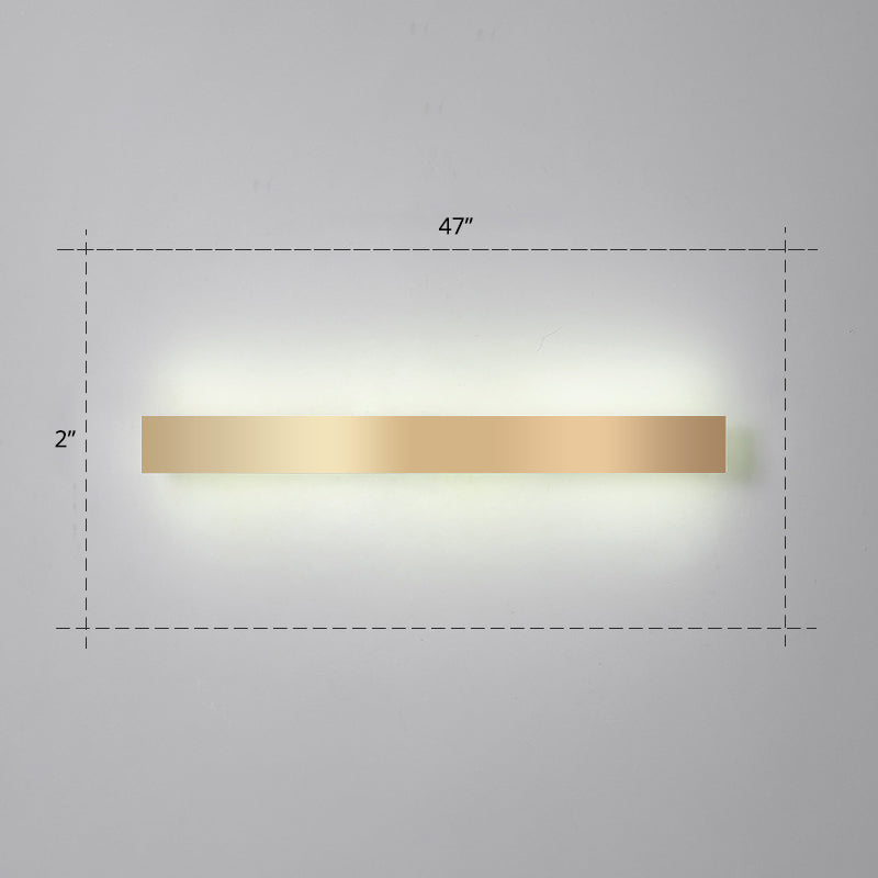 Lisslune | Aluminium Beam-Shaped Flush Wall Sconce Minimalist Gold-Plated LED Wall Lamp for Living Room