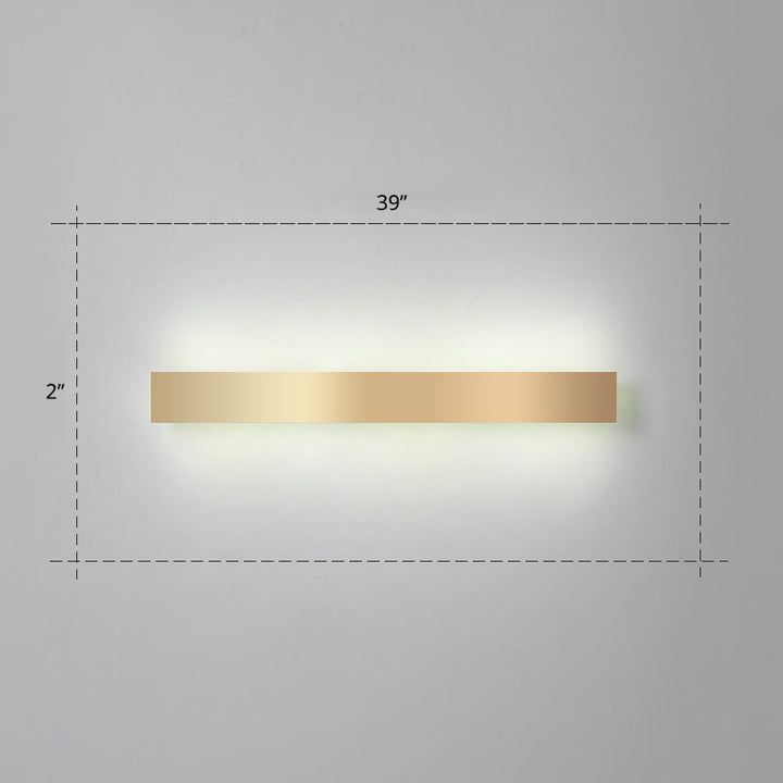 Lisslune | Aluminium Beam-Shaped Flush Wall Sconce Minimalist Gold-Plated LED Wall Lamp for Living Room