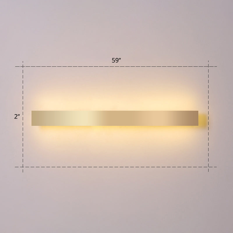 Lisslune | Aluminium Beam-Shaped Flush Wall Sconce Minimalist Gold-Plated LED Wall Lamp for Living Room