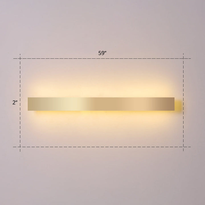 Lisslune | Aluminium Beam-Shaped Flush Wall Sconce Minimalist Gold-Plated LED Wall Lamp for Living Room