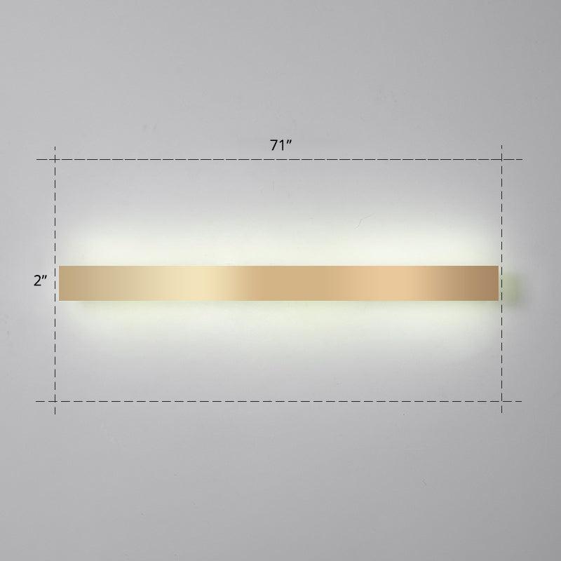 Lisslune | Aluminium Beam-Shaped Flush Wall Sconce Minimalist Gold-Plated LED Wall Lamp for Living Room
