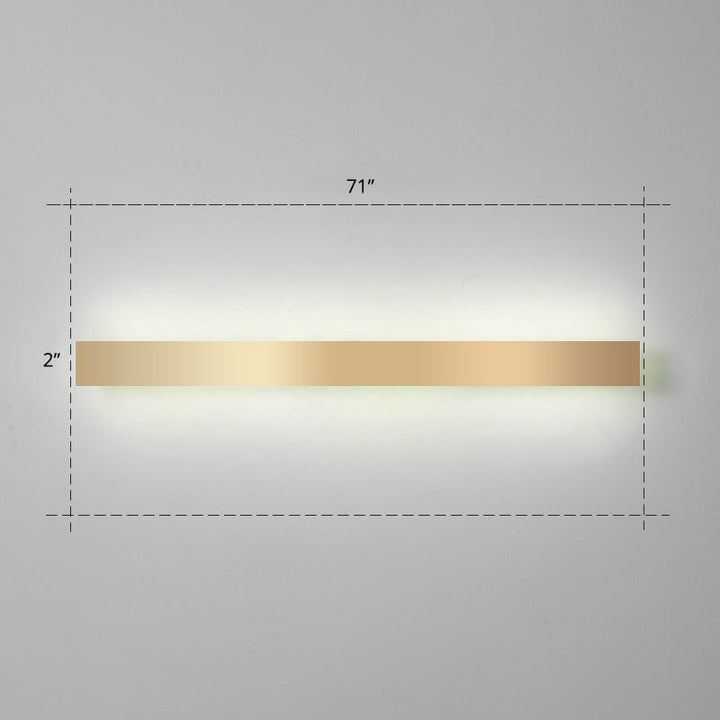 Lisslune | Aluminium Beam-Shaped Flush Wall Sconce Minimalist Gold-Plated LED Wall Lamp for Living Room