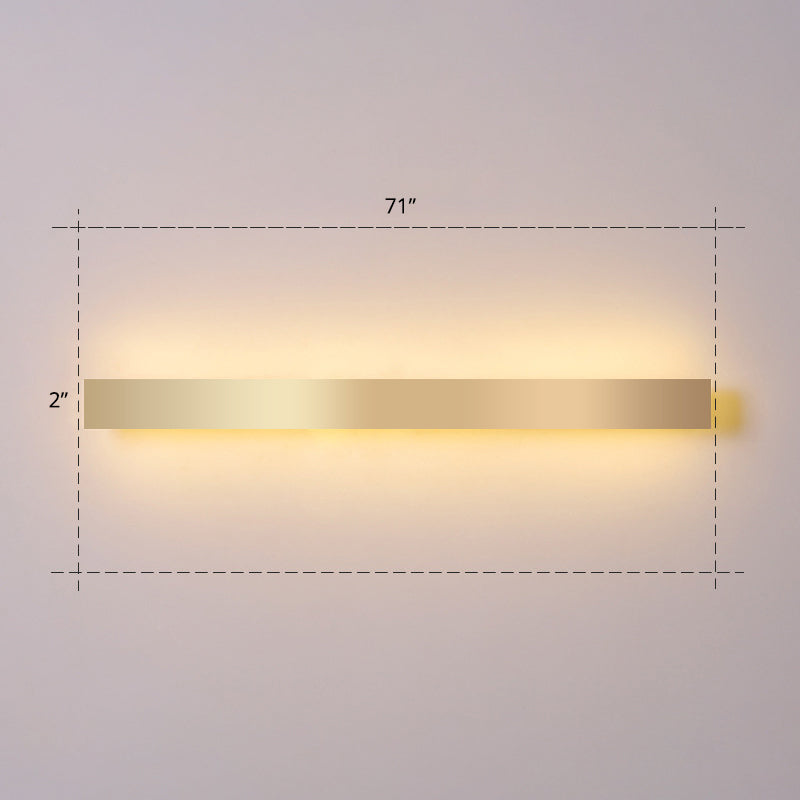 Lisslune | Aluminium Beam-Shaped Flush Wall Sconce Minimalist Gold-Plated LED Wall Lamp for Living Room