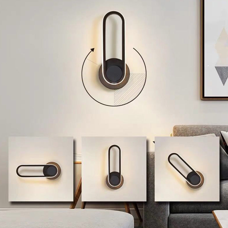 Skørter | Rotatable Oblong Wall Mounted Lamp Nordic Metal LED Wall Light Wall Lighting for Bedroom