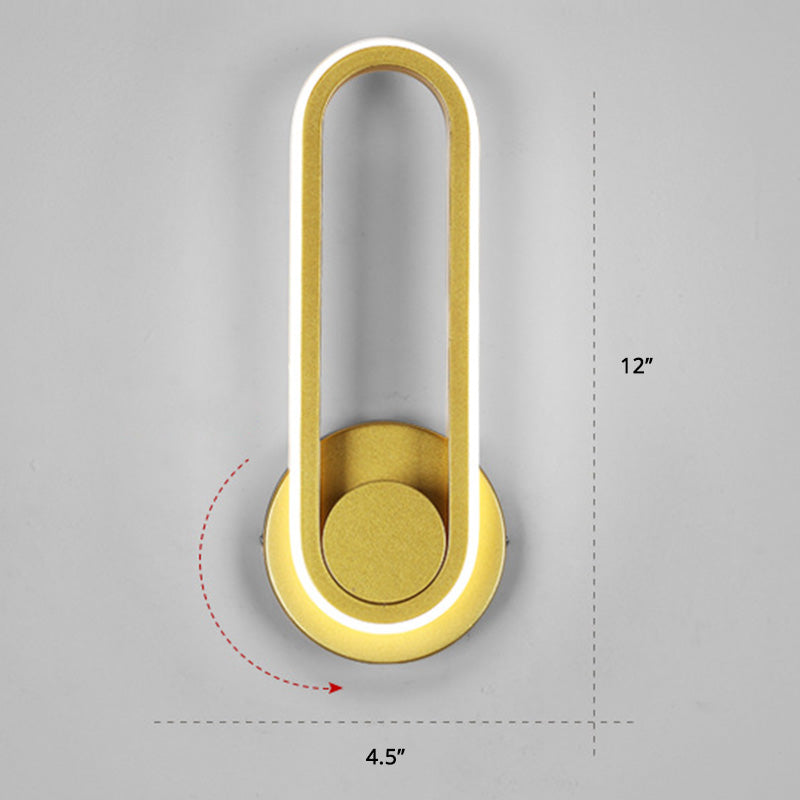 Skørter | Rotatable Oblong Wall Mounted Lamp Nordic Metal LED Wall Light Wall Lighting for Bedroom