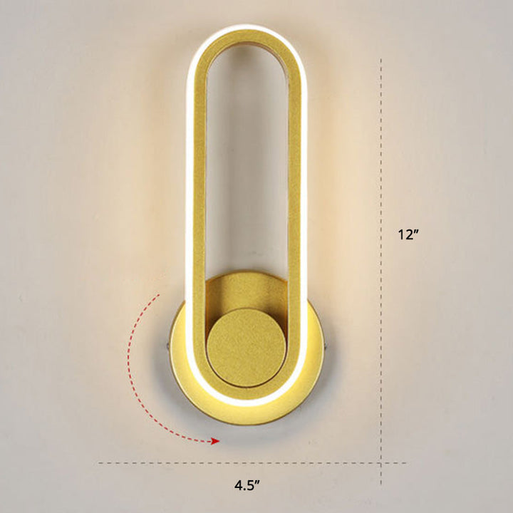 Skørter | Rotatable Oblong Wall Mounted Lamp Nordic Metal LED Wall Light Wall Lighting for Bedroom