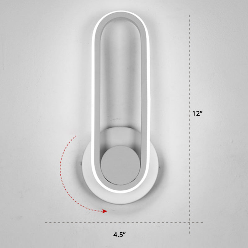 Skørter | Rotatable Oblong Wall Mounted Lamp Nordic Metal LED Wall Light Wall Lighting for Bedroom