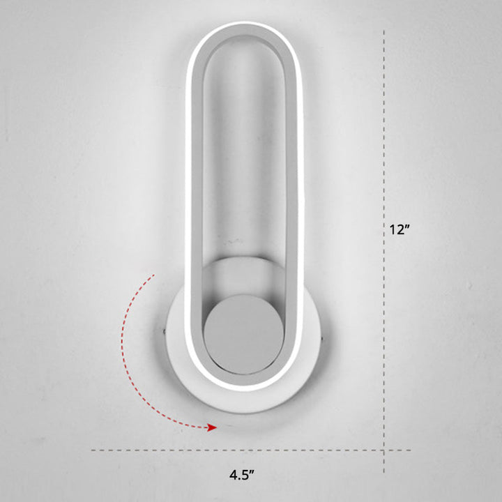 Skørter | Rotatable Oblong Wall Mounted Lamp Nordic Metal LED Wall Light Wall Lighting for Bedroom