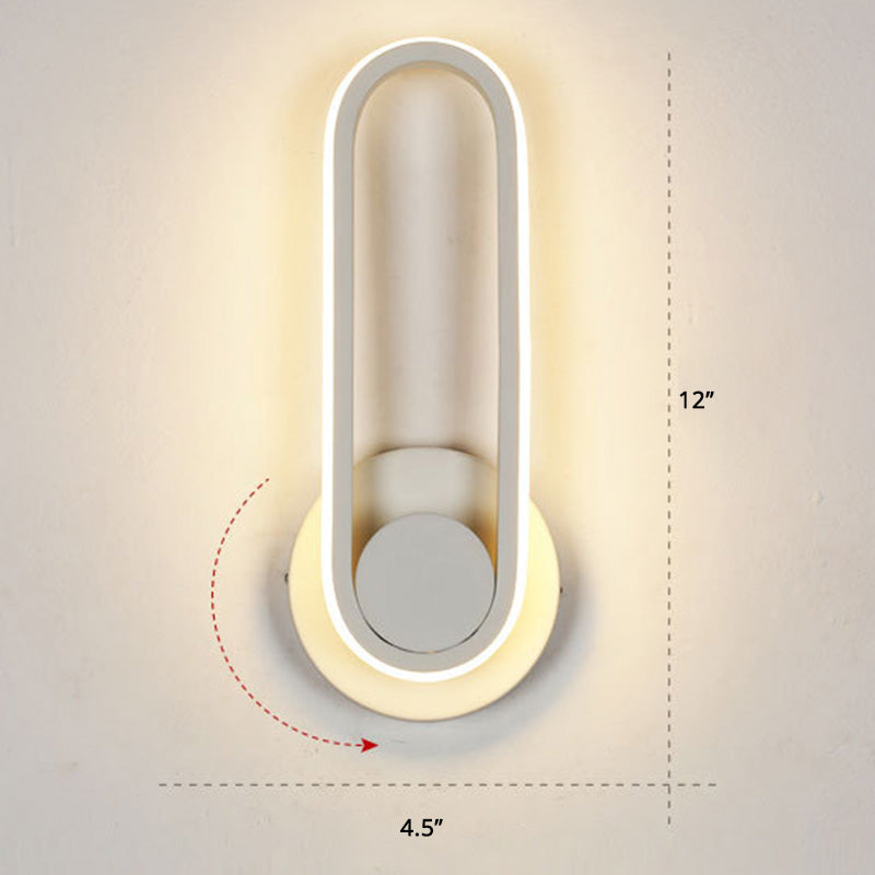 Skørter | Rotatable Oblong Wall Mounted Lamp Nordic Metal LED Wall Light Wall Lighting for Bedroom