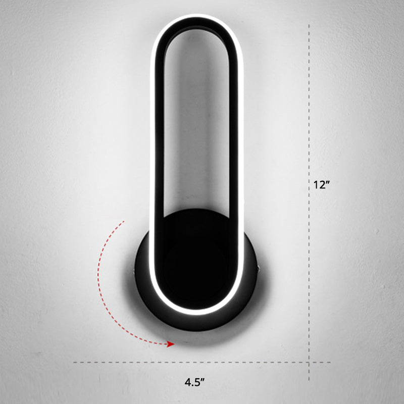 Skørter | Rotatable Oblong Wall Mounted Lamp Nordic Metal LED Wall Light Wall Lighting for Bedroom