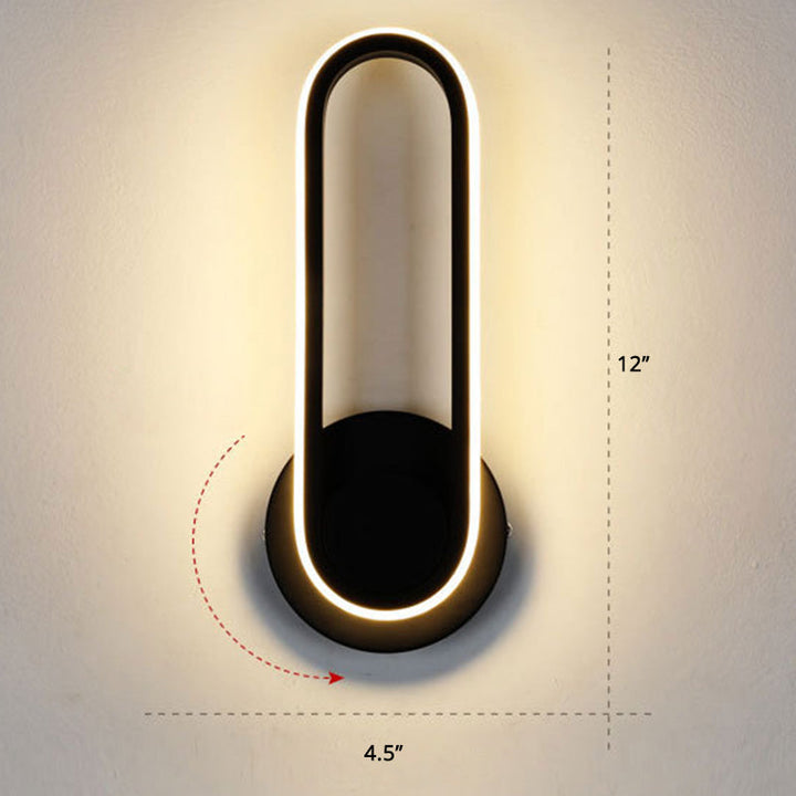 Skørter | Rotatable Oblong Wall Mounted Lamp Nordic Metal LED Wall Light Wall Lighting for Bedroom
