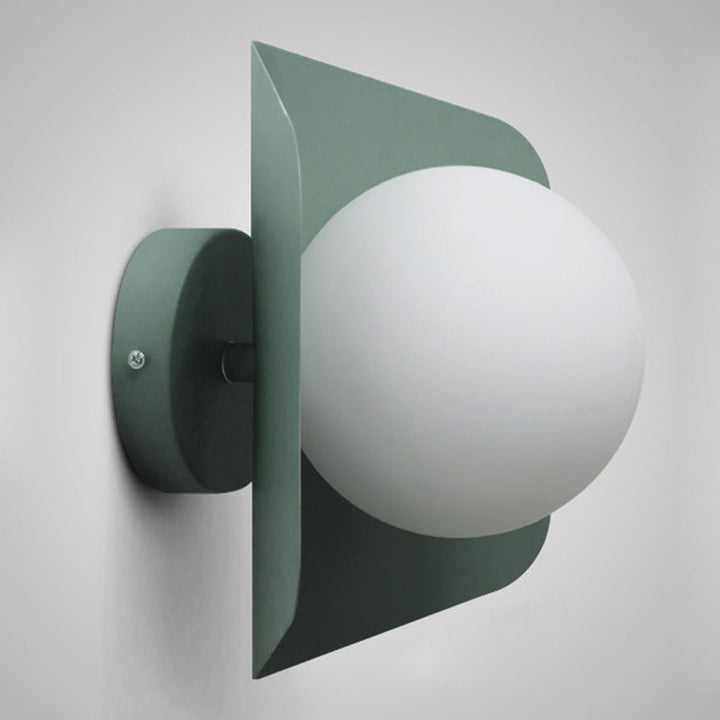 Skørter | Metal Hexagonal Scone Fixture Macaron Single Wall Mount Lamp with Ball Opaline Glass Shade