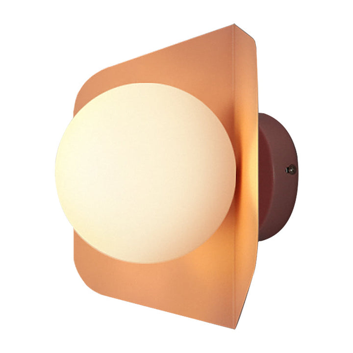 Skørter | Metal Hexagonal Scone Fixture Macaron Single Wall Mount Lamp with Ball Opaline Glass Shade