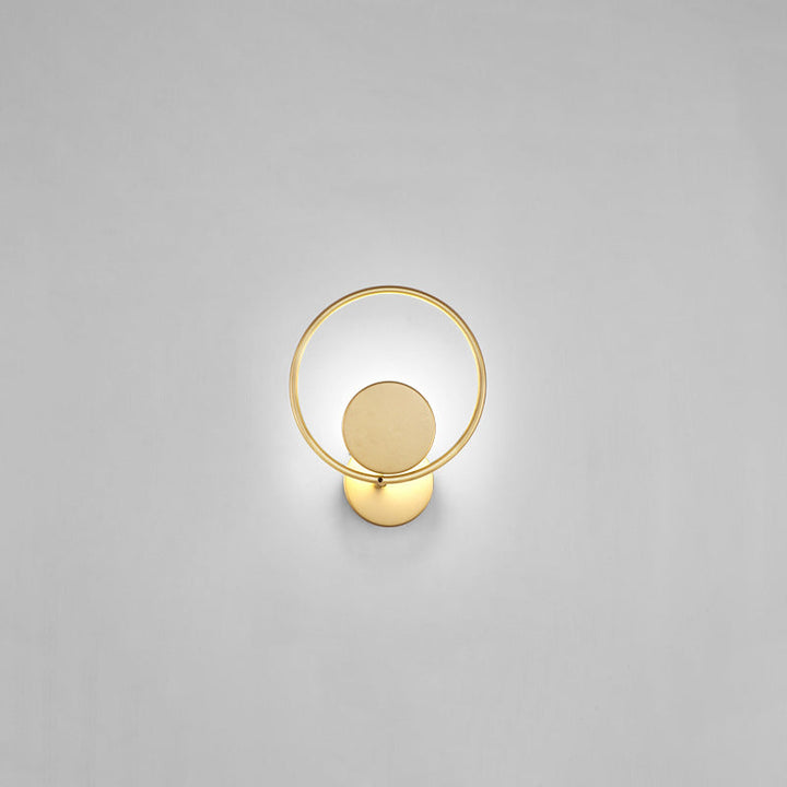 Lisslune | Round Metal LED Wall Light Simple Style Gold Wall Mounted Lamp for Bedroom
