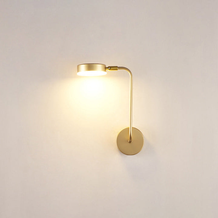 Lisslune | Round Metal LED Wall Light Simple Style Gold Wall Mounted Lamp for Bedroom