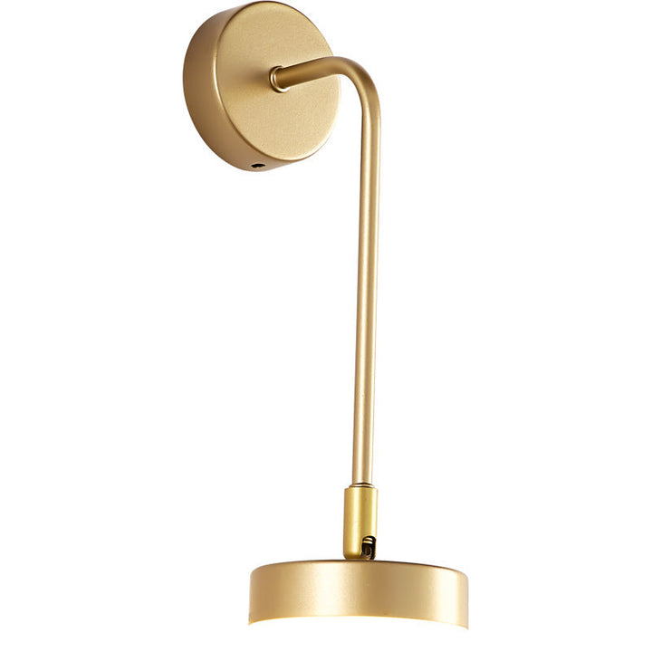 Lisslune | Round Metal LED Wall Light Simple Style Gold Wall Mounted Lamp for Bedroom