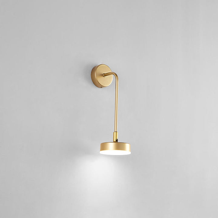 Lisslune | Round Metal LED Wall Light Simple Style Gold Wall Mounted Lamp for Bedroom