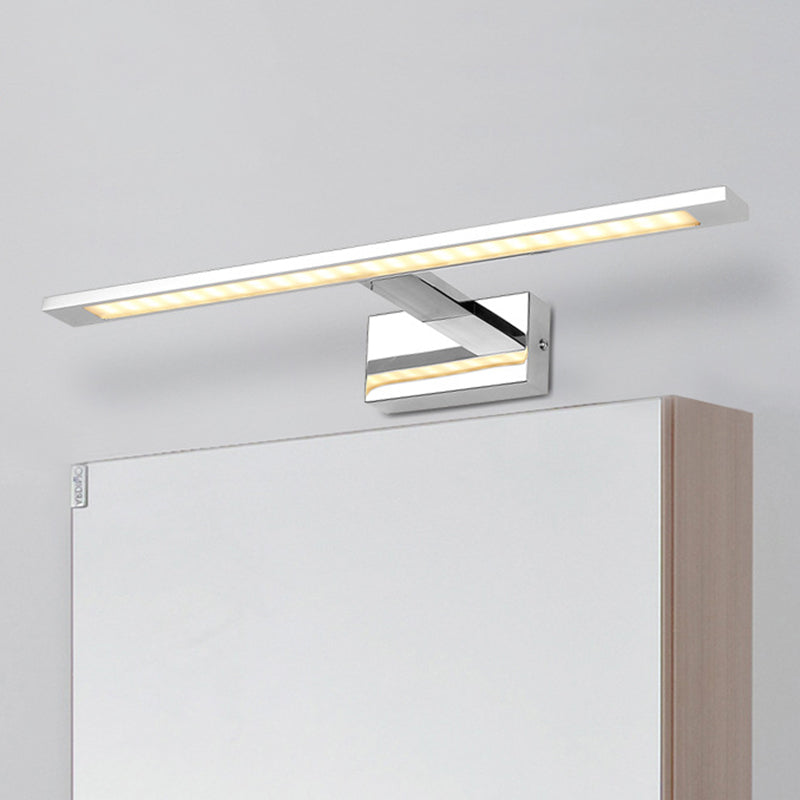 Lisslune | Modern Linear Wall Lamp Stainless Steel LED Bathroom Lighting in Nickel