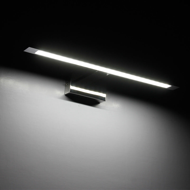 Lisslune | Modern Linear Wall Lamp Stainless Steel LED Bathroom Lighting in Nickel