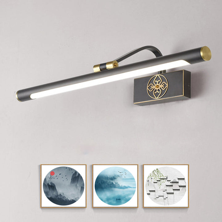 Skørter | Traditional Tube Vanity Lighting Ideas Metal Rotatable LED Wall Lamp in Gold-Black