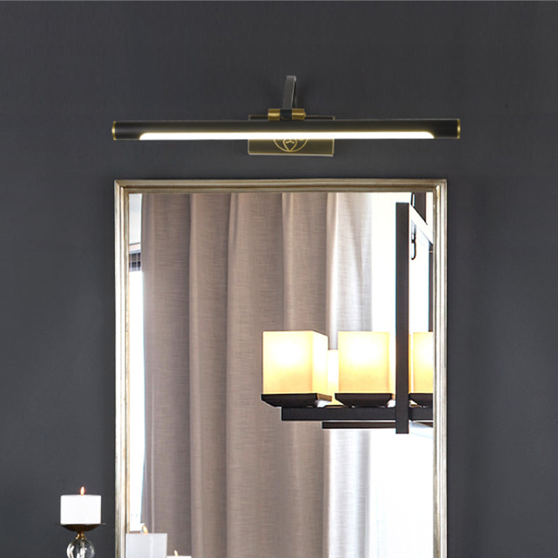 Skørter | Traditional Tube Vanity Lighting Ideas Metal Rotatable LED Wall Lamp in Gold-Black